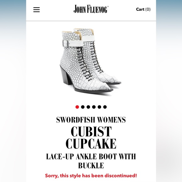 Fluevog 💋 CUBIST CUPCAKE LACE-UP ANKLE BOOT WITH BUCKLE - Picture 2 of 6